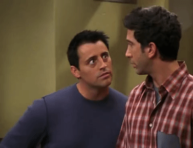 Friends - Joey and Ross Staring Competition GIF